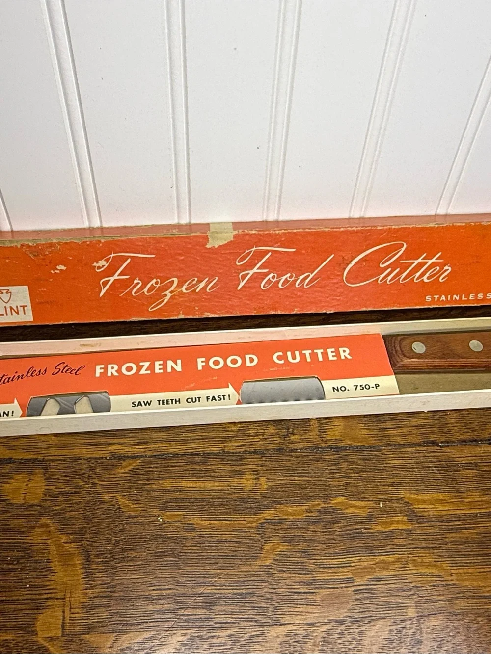 EKCO Flint Arrowhead 750-P Frozen Food Cutter Knife Serrated Stainless USA VTG
